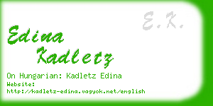 edina kadletz business card